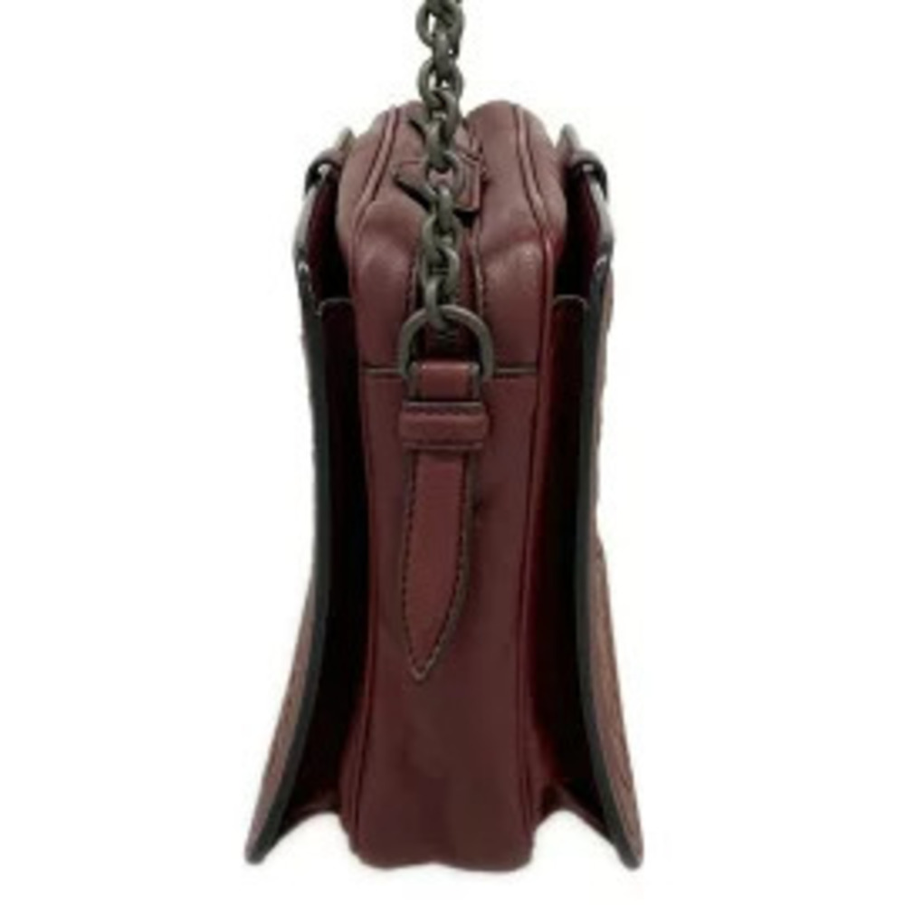 Bottega Veneta Intrecciato Shoulder Bag Chain Bordeaux Purple Leather